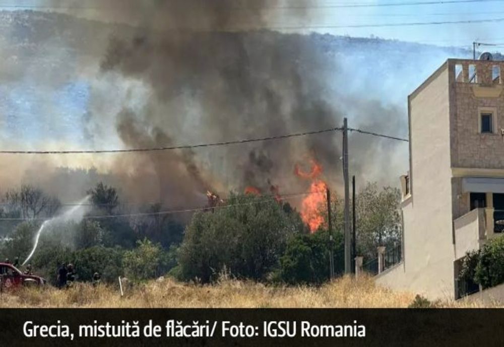 Grecia, mistuită de flăcări! Valul de incendii se apropie vertiginos de Atena - Pompierii români, trimiși să ajute - VIDEO